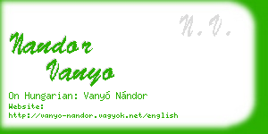 nandor vanyo business card