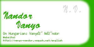 nandor vanyo business card